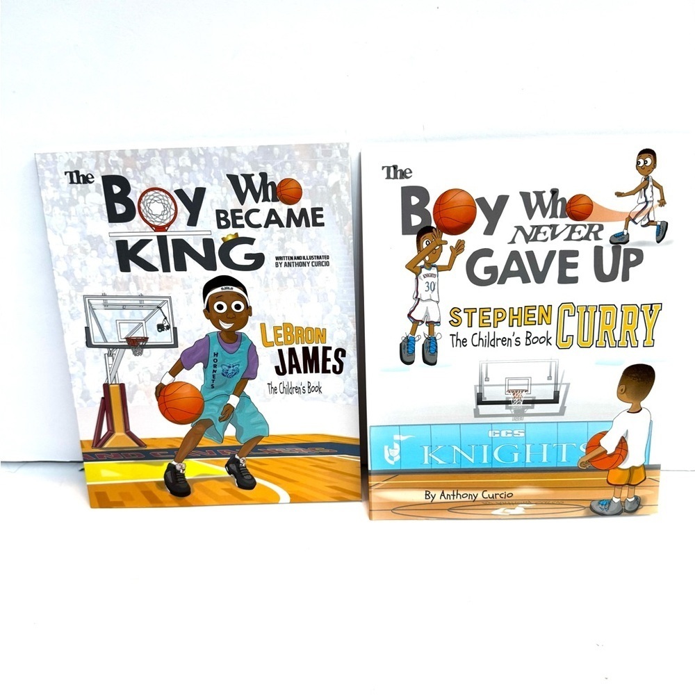2 Kids Books Basketball NBA Stars LeBron James Stephen Curry by Anthony Curcio